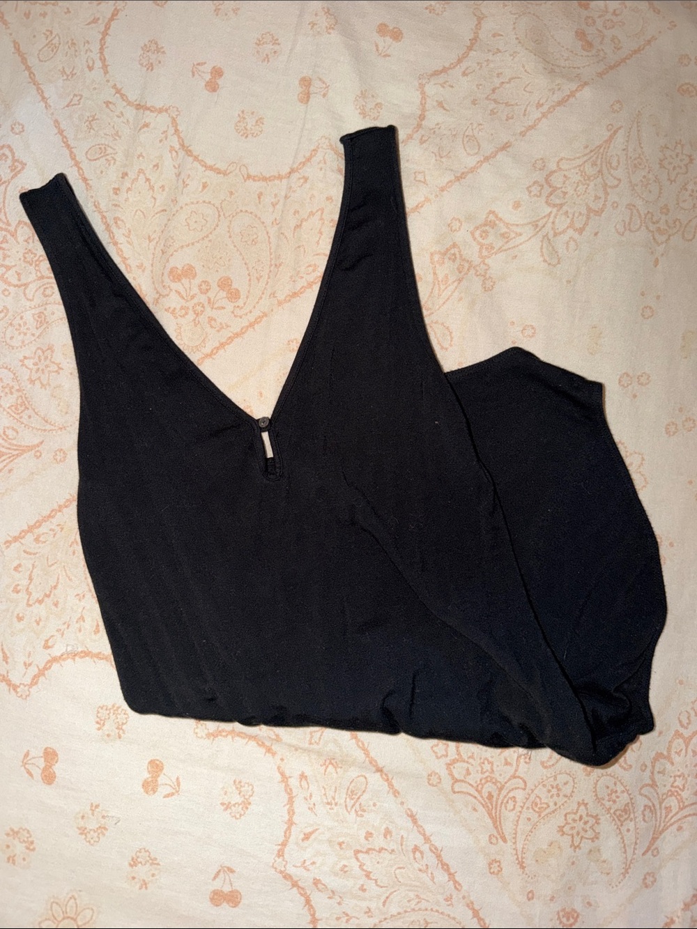 Black V-Neck Women's Bodysuit